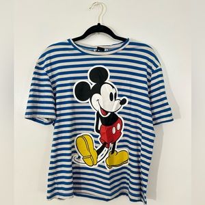 Zara Mickey Mouse Blue Striped Tshirt 💙